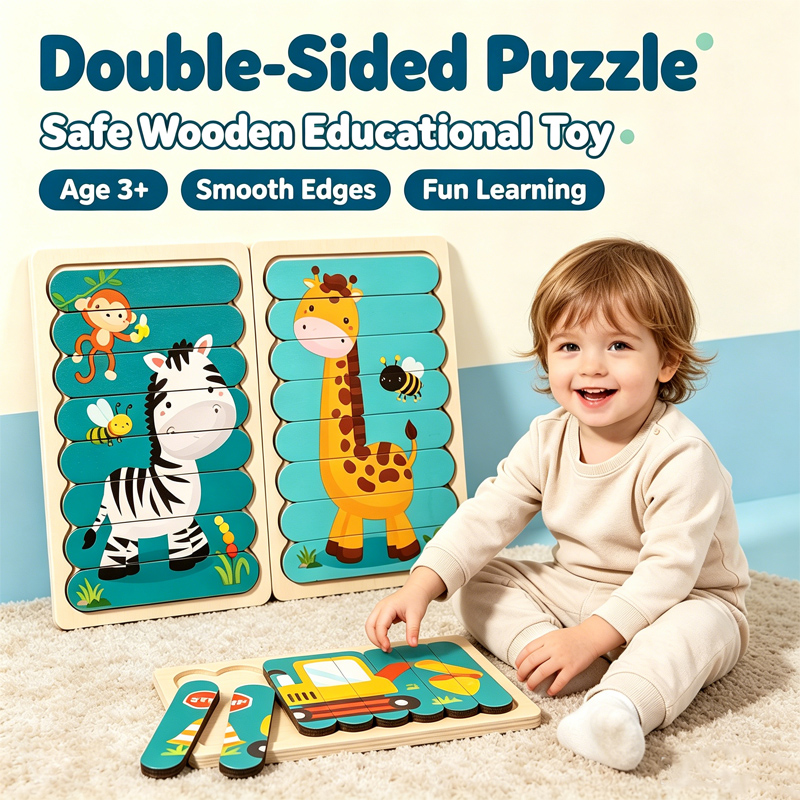 Kids Toys Learning - Zabawki Montessori 2 Lata Drewniane Puzzle