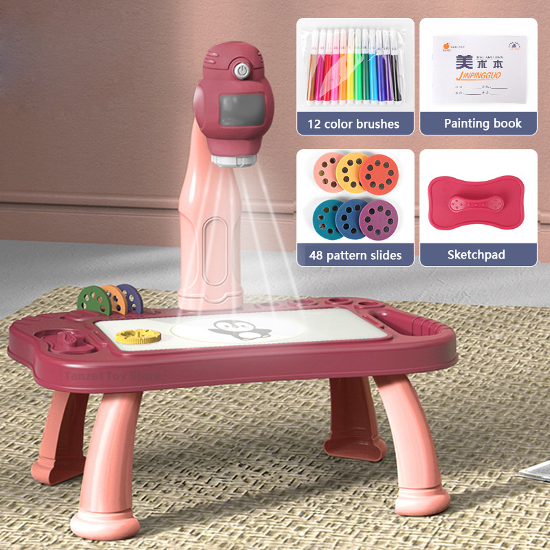 Kids Toys Learning - Inteligentny projektor dzieci malowanie zestaw stołowy