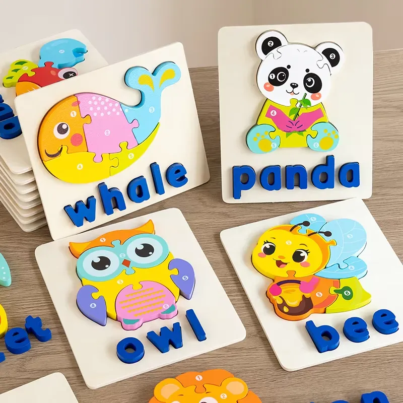 Kids Toys Learning - 3D Puzzle Zwierzęta, Alfabet, Układanka, Gra