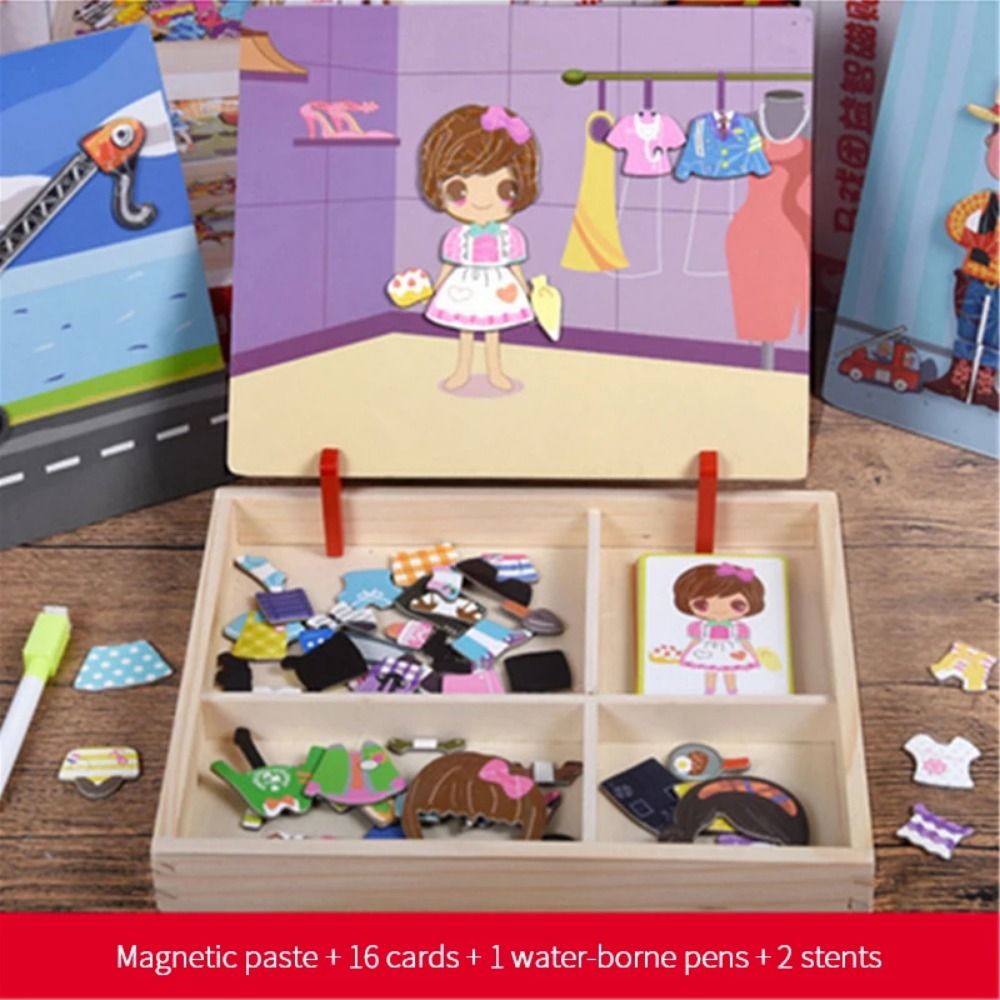 Drewniane magnetyczne puzzle 3 – Kids Toys Drawing Easy recenzja i cena